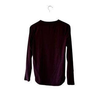Athleta Crewneck Burgundy Thumbhole High Lo Asymmetrical  Sporty Soft Long Sleev